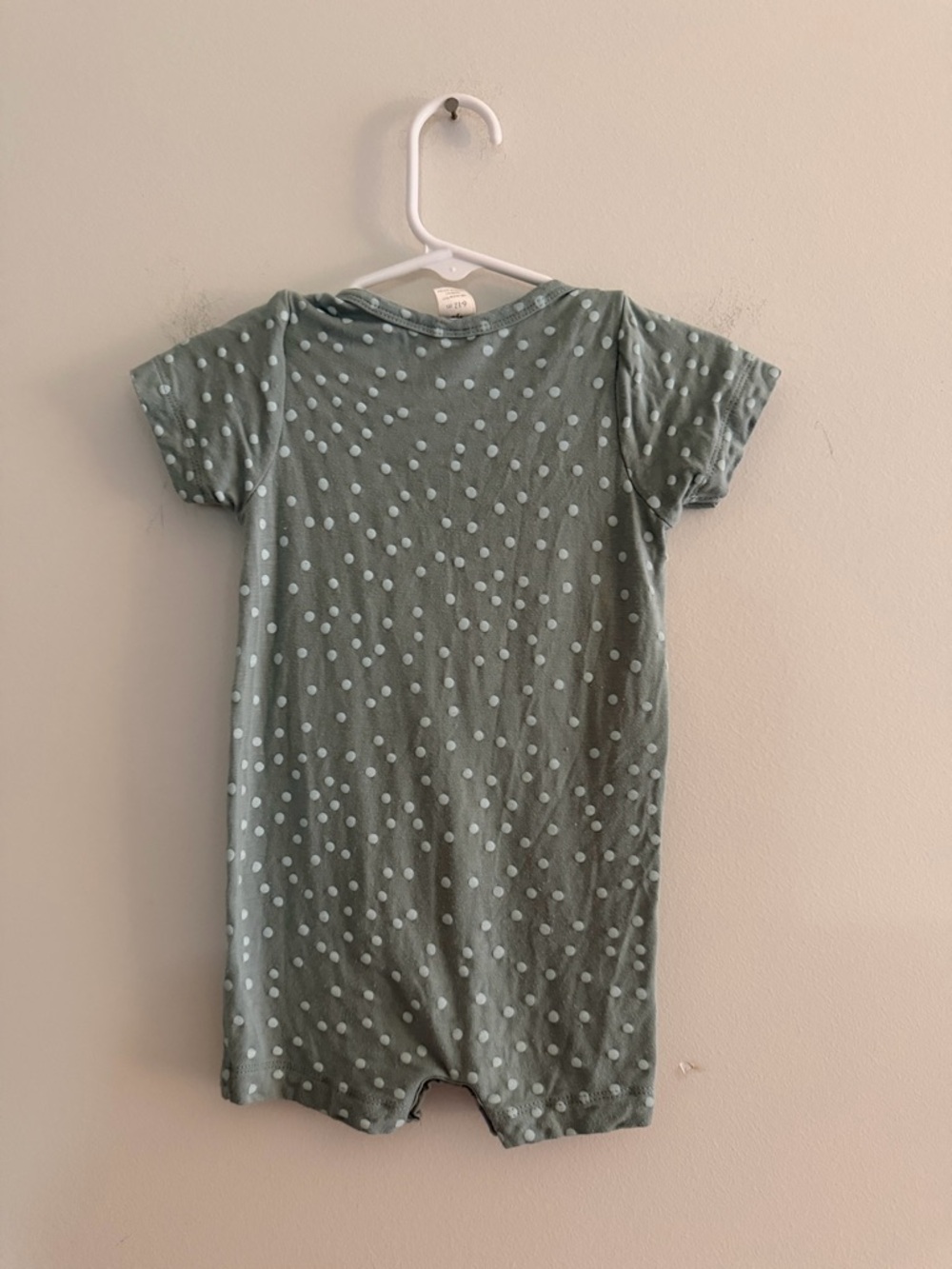 kate quinn Sage Green Polka Dot Infant Romper - Picture 3 of 4